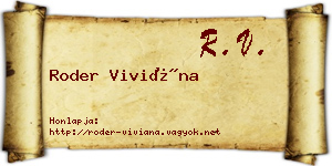 Roder Viviána névjegykártya